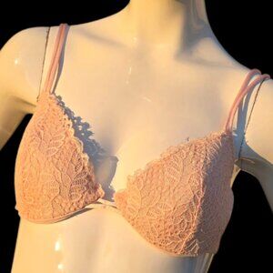FELINA LINGERIE Peach Lace Bra sz 36C